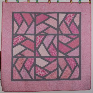 Breast Cancer Quilts - Sashed Half Hexi Quilt