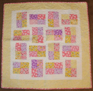 Pheobes Flower Box baby girl quilt using Toy Chest fabric line